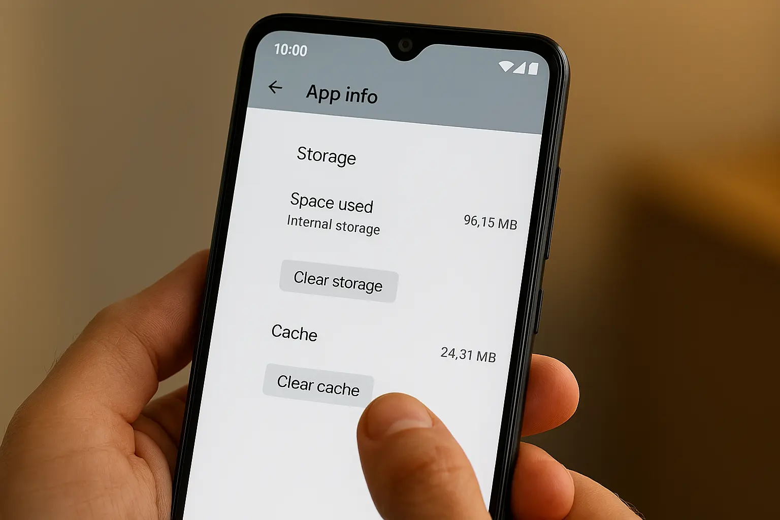 Clearing app cache on Android