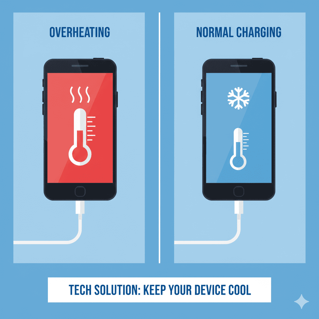 Before and after comparison of Android phone overheating fix